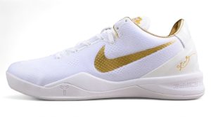 Nike Kobe 8 Protro White Me Tallic Gold Basketball Shoes